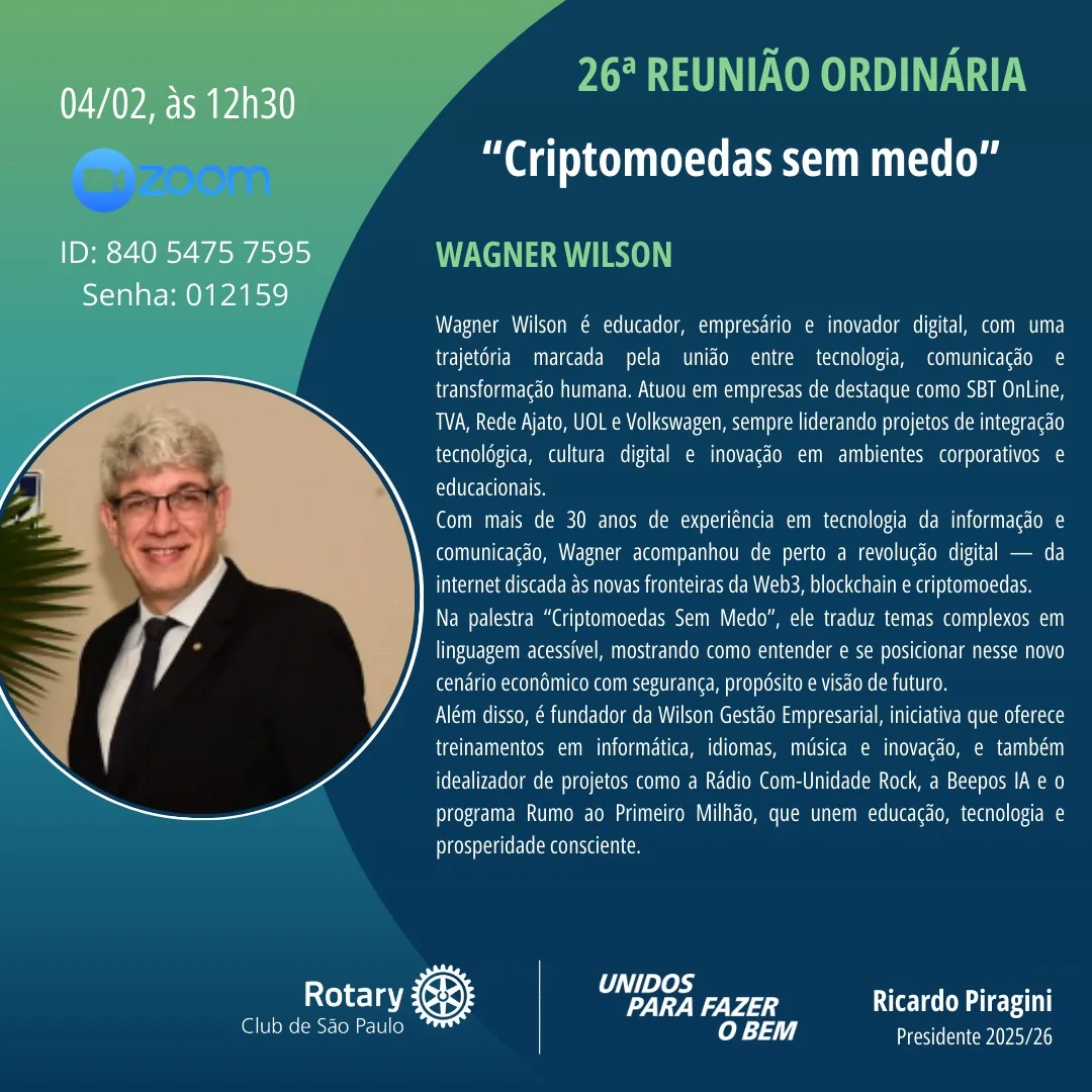 26ª Reunião Ordinária - Rotary Clube de São Paulo