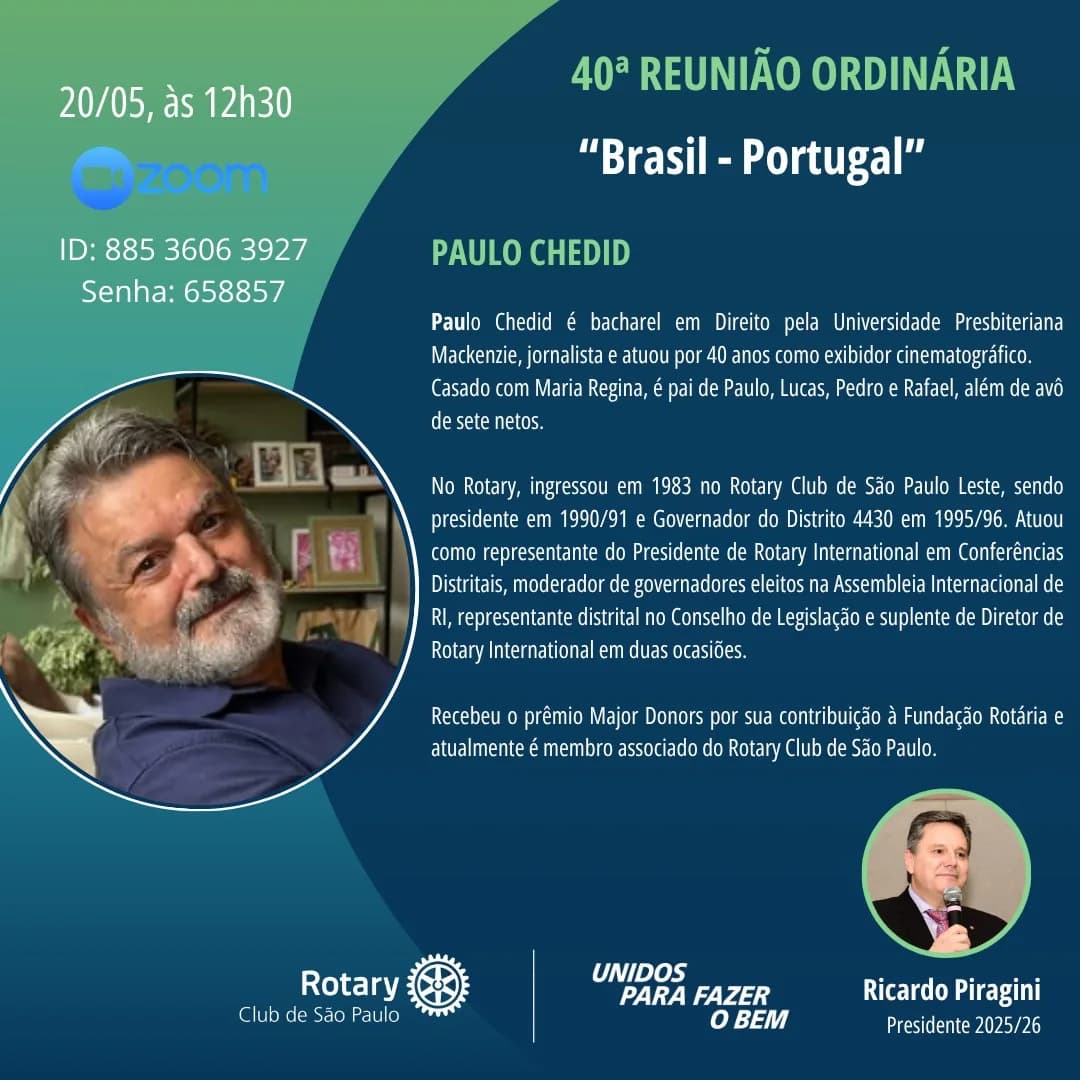 Paulo Chedid - Rotary Clube de São Paulo